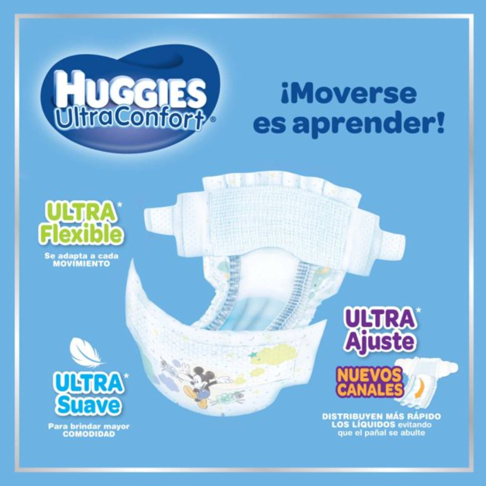 Pañales Etapa 4 Huggies Ultraconfort Niño 99 pzas - .