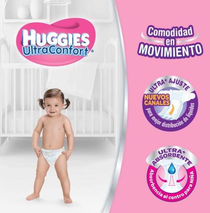 Pañales Etapa 4 Huggies Ultraconfort Niña 99 pzas - .