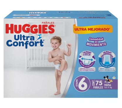 Pañales Huggies Ultra Confort Etapa 6 Niño 75 pzas - .
