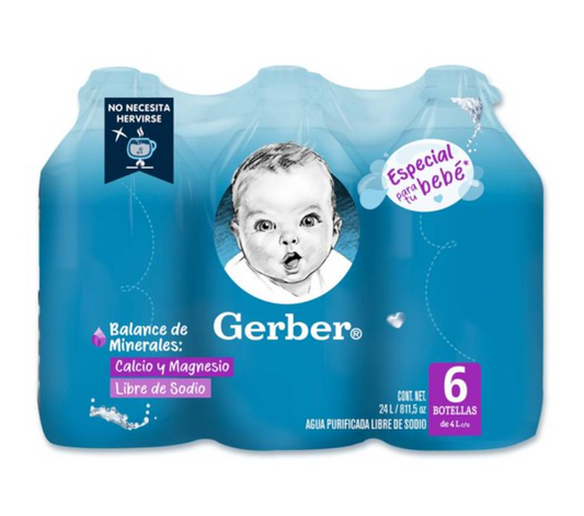Agua Purificada Gerber 6 Botellas de 4 L c/u - .