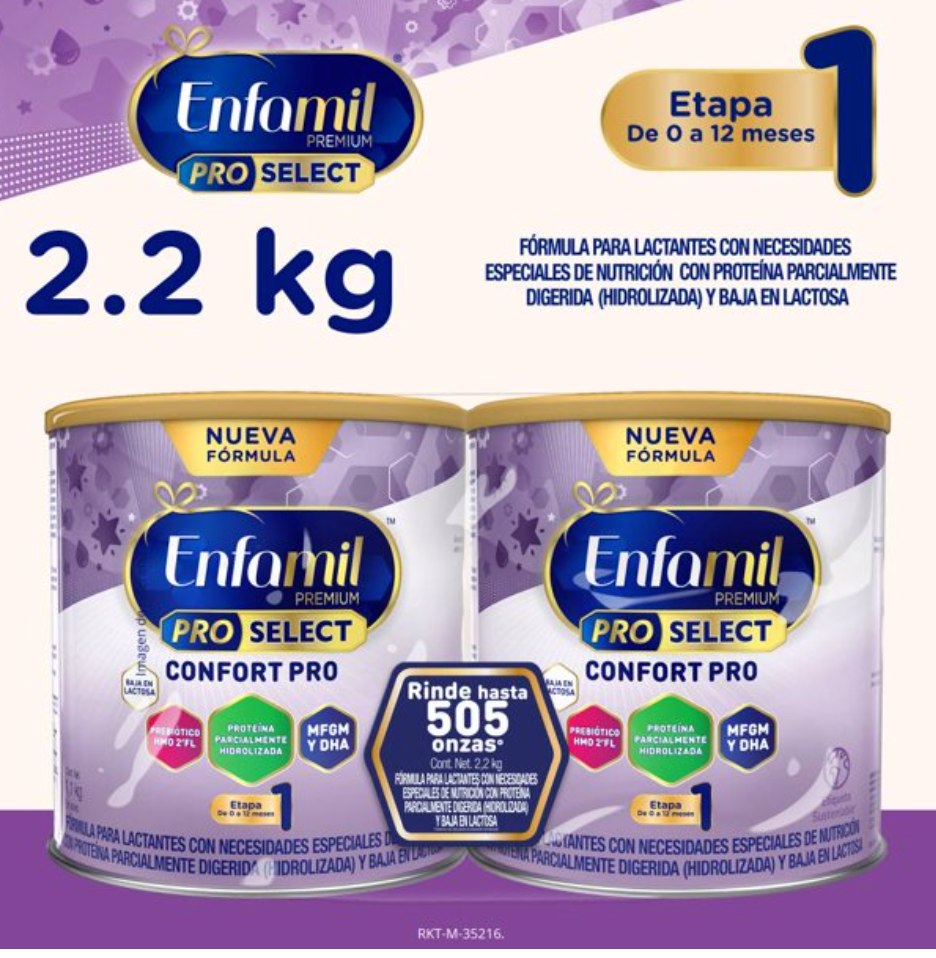 Fórmula Especializada Enfamil Pro Select 0 a 12 meses Pack 2.2 Kg - .