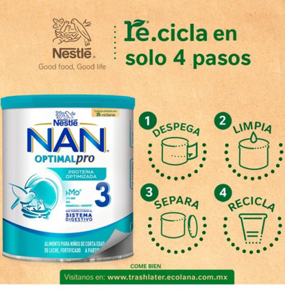 Alimento para Niños NAN NESTLÉ 3 con 2 Latas de 1.6 kg + 1 de 400 g - .