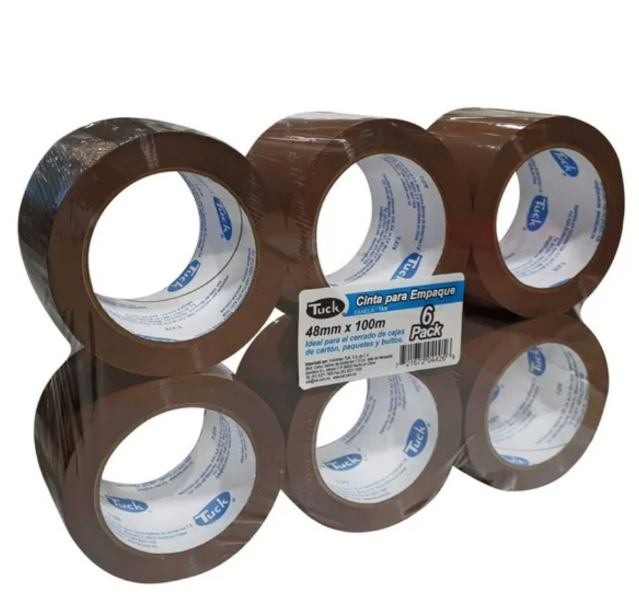 Cinta para Empaque Tuk 48 mm x 100 m 6 pzas - .