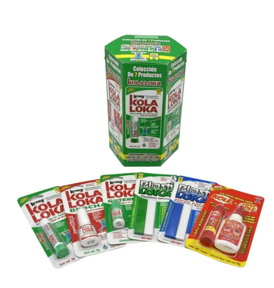 Set de Pegamentos Kola Loka 7 pzas - .