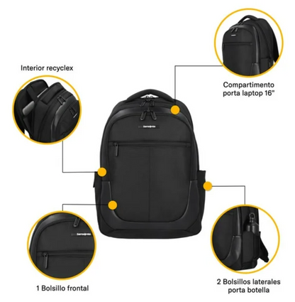 Backpack Samsonite Portalaptop 16" Negro - .