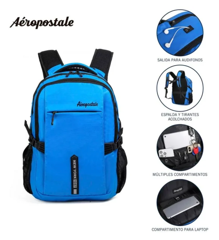Backpack Aeropostale Portalaptop de 15" Azul - .