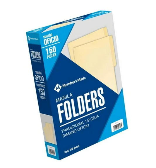 Folder Oficio Member's Mark Crema con 150 pzas