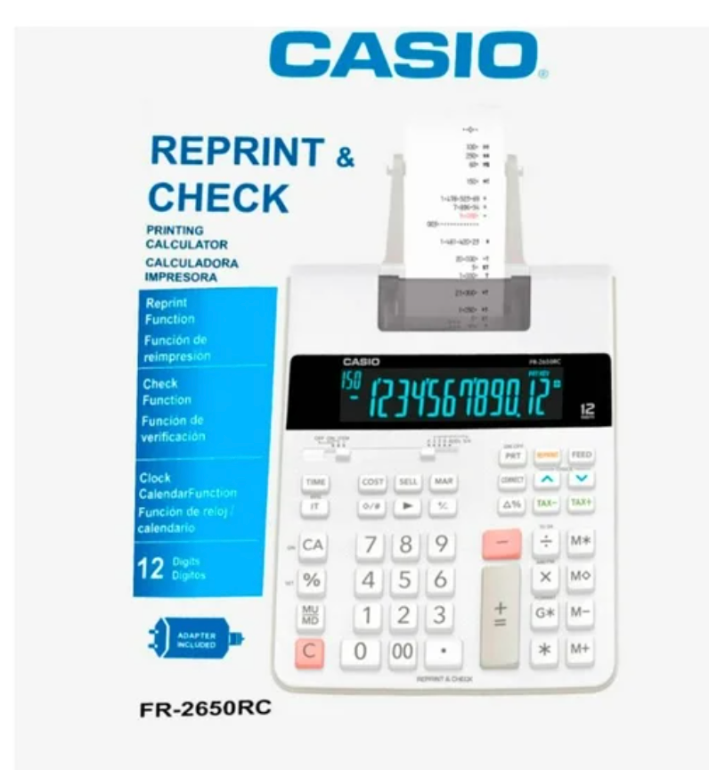 Sumadora Casio con Impresor FR-2650RC-U-DC - .