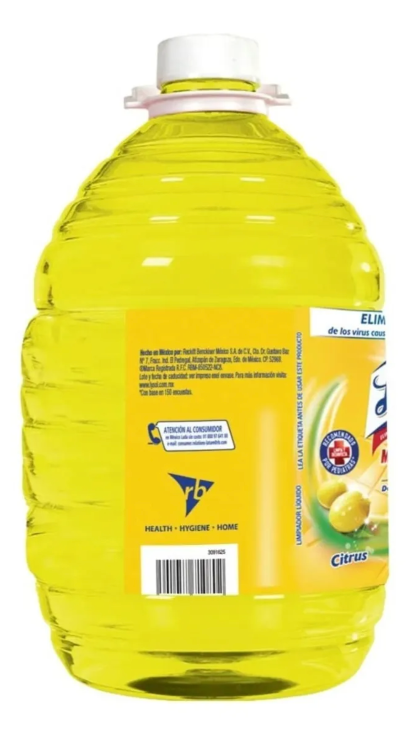 Caja Limpiador Lysol Desinfectante Liquido con 4 piezas de 5 L Elimina 99% Virus - SCG