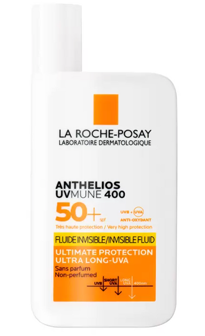La Roche Posay Anthelios UV Mune 400 Fluido Invisible FPS50+ Sin Color 50ml - KOZ