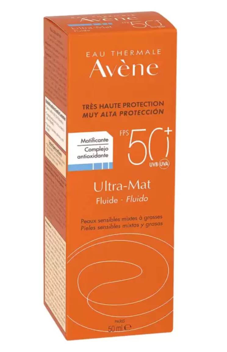 Avène Ultra Mat Fluido Protector Solar Toque Seco FPS 50+ 50 ml - .