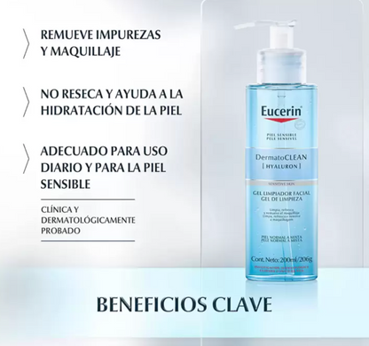 Eucerin Limpiador Facial en Gel 2 pzas de 200 ml - .
