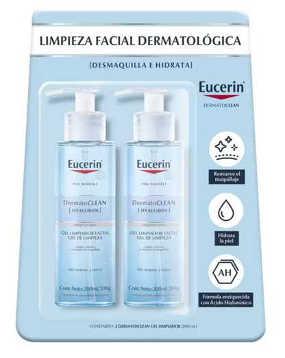 Eucerin Limpiador Facial en Gel 2 pzas de 200 ml - KOZ