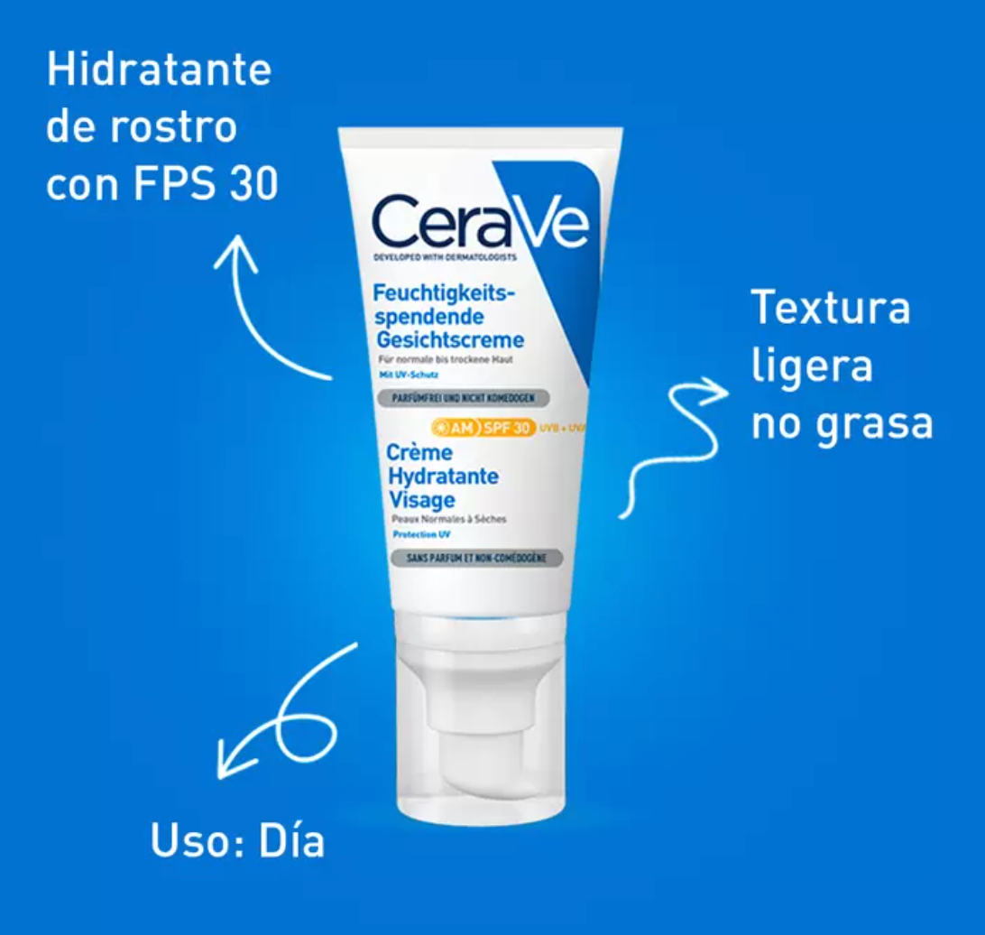 CeraVe Loción Hidratante de Rostro FPS 30+ Piel Seca 52 ml - .