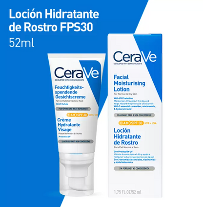 CeraVe Loción Hidratante de Rostro FPS 30+ Piel Seca 52 ml - KOZ
