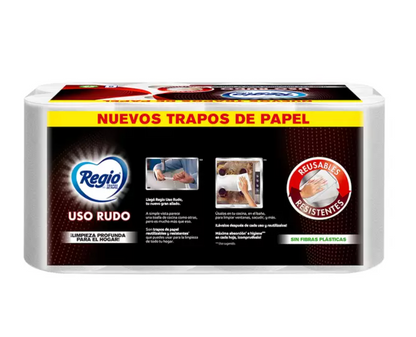 Regio Trapos de Papel Uso Rudo 8 Rollos - .