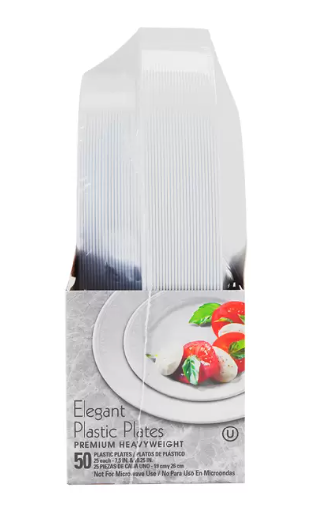 Kirkland Signature Elegantes Platos de Plástico Premium 50 pzas - .