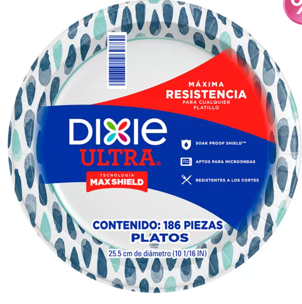 Dixie Ultra Platos de Papel 186 pzas de 25.5 cm - .