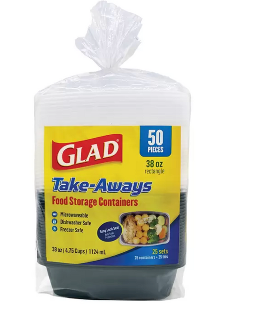Glad Contenedor Para Almacenar Alimentos 50 pzs - .