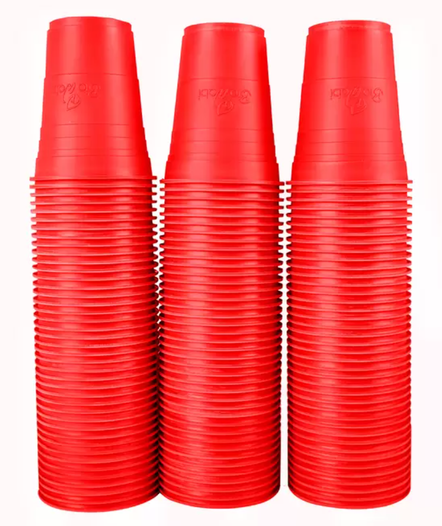 Biowabi Vasos Rojos Compostable 120 pzas de 530 ml - KOZ