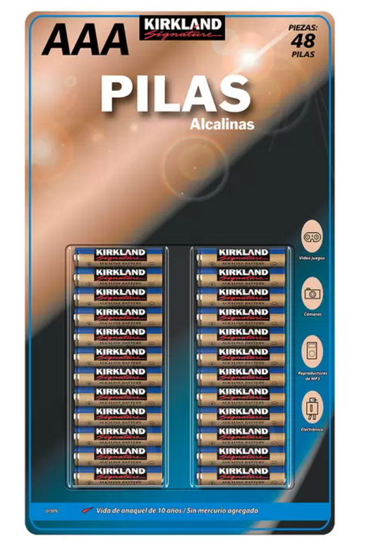 Kirkland Signature, Pilas Alcalinas AAA de 48 piezas - .