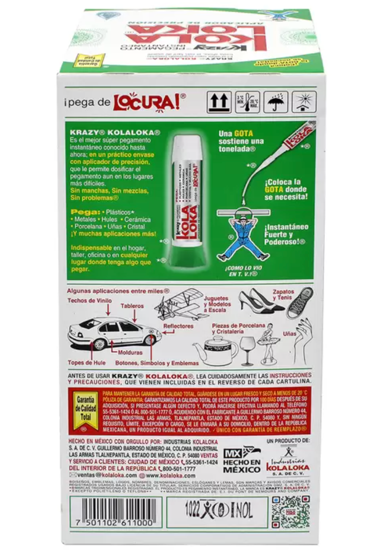 Krazy Kola Loka Pegamento Líquido 10 Piezas - .