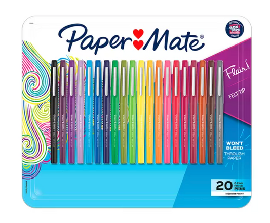 Paper Mate Flair Marcadores de Colores 20 Piezas - KOZ