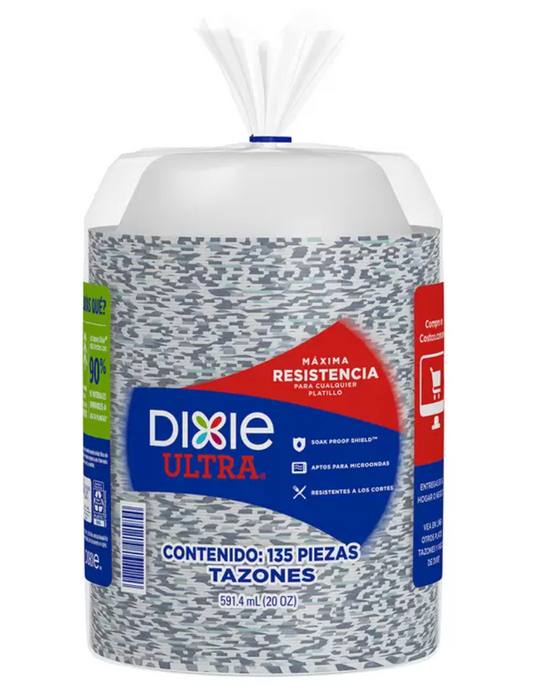 Dixie Ultra Tazones de Papel 135 pzas de 591.4 ml - KOZ