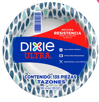 Dixie Ultra Tazones de Papel 135 pzas de 591.4 ml - KOZ