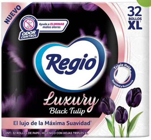 Regio Luxury Black Tulip Papel Higiénico 32 Rollos - .