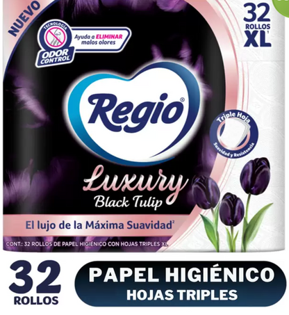 Regio Luxury Black Tulip Papel Higiénico 32 Rollos - .