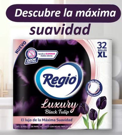 Regio Luxury Black Tulip Papel Higiénico 32 Rollos - .