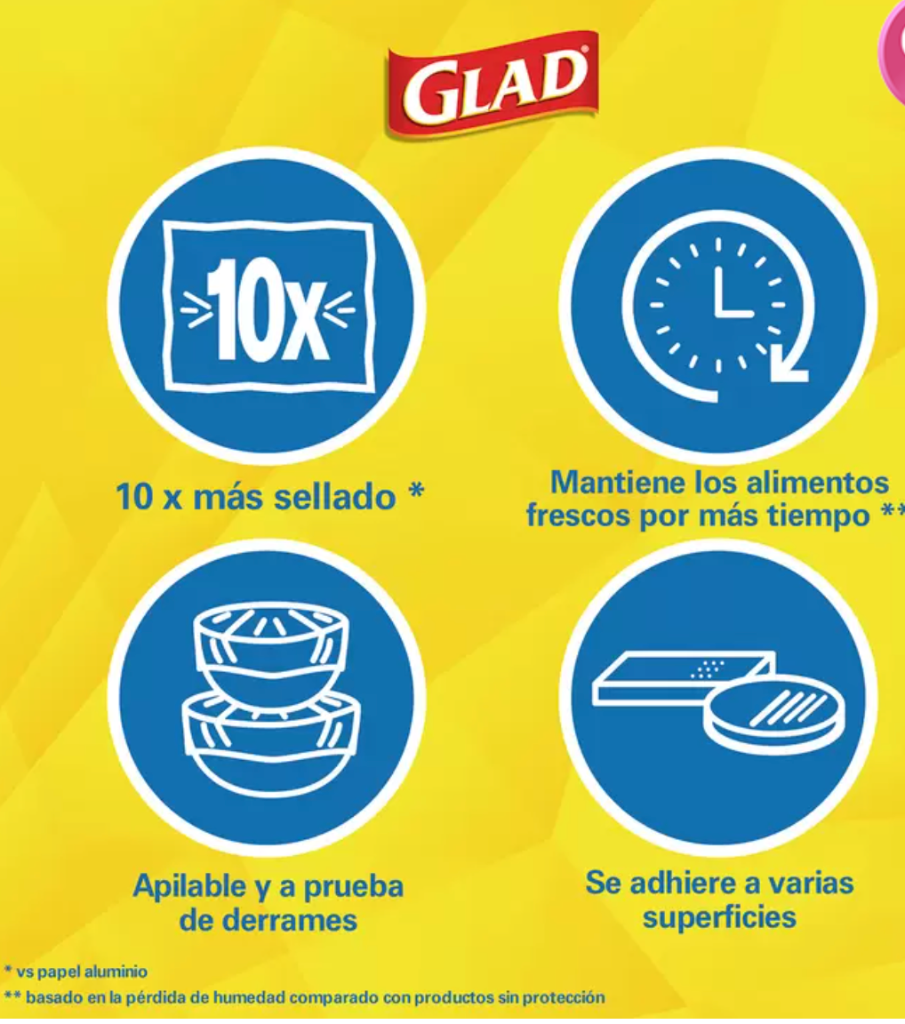 Glad Press'n Seal Plástico Adherente 3 piezas - KOZ
