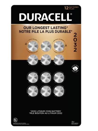Duracell, Pilas de Litio 2032 3V de 12 piezas - .