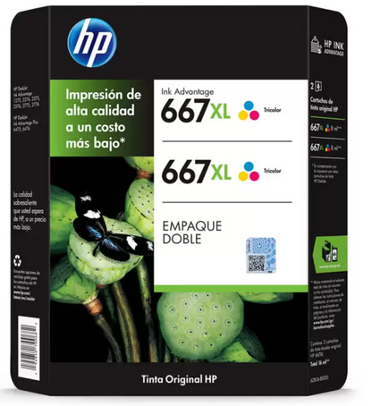 HP667 XL Cartucho de Tinta Tricolor - .
