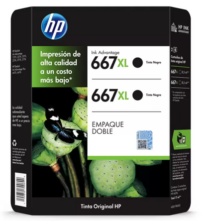 HP667 XL Cartucho de Tinta Negro - KOZ
