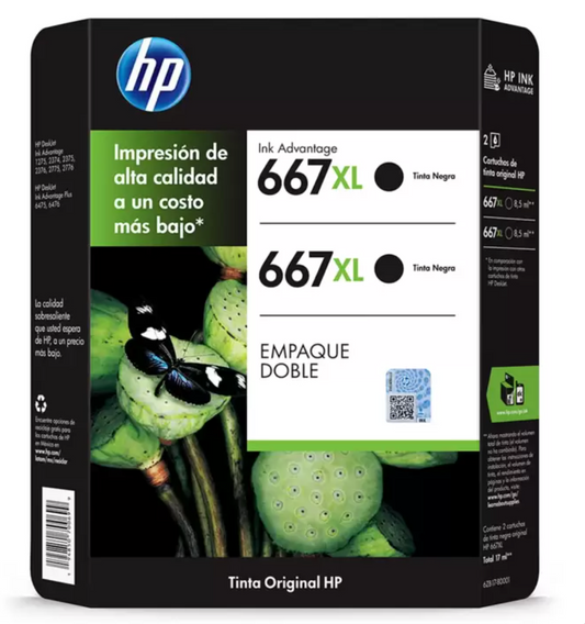 HP667 XL Cartucho de Tinta Negro - KOZ