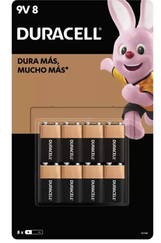Duracell, Baterías 9V de 8 piezas - .