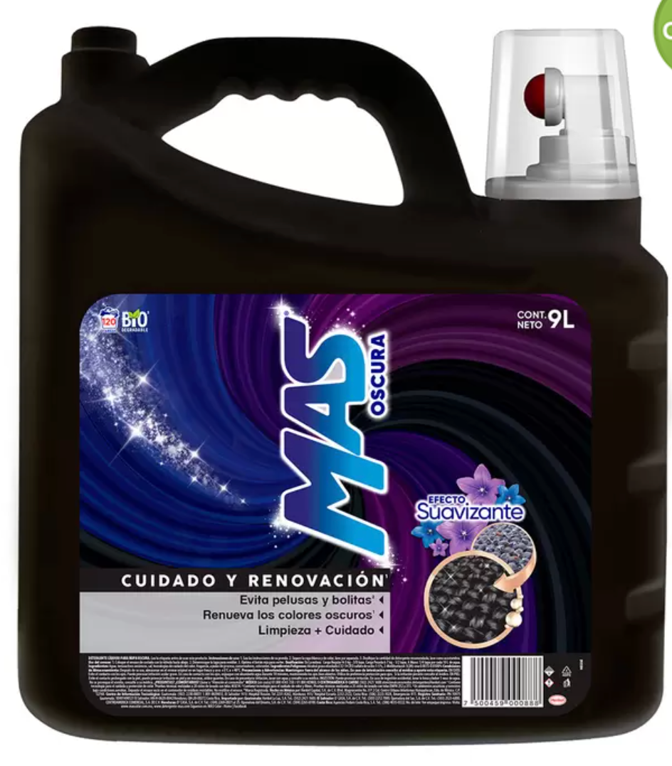 Mas Oscura Detergente Líquido Efecto Suavizante 9 L - KOZ