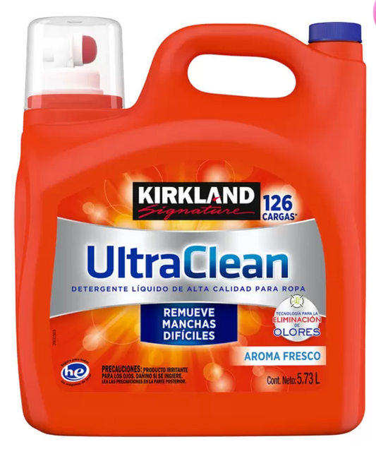 Kirkland Signature Ultra Clean Detergente Líquido Premium con Aroma Refrescante 5.73 L - .