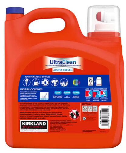 Kirkland Signature Ultra Clean Detergente Líquido Premium con Aroma Refrescante 5.73 L - .