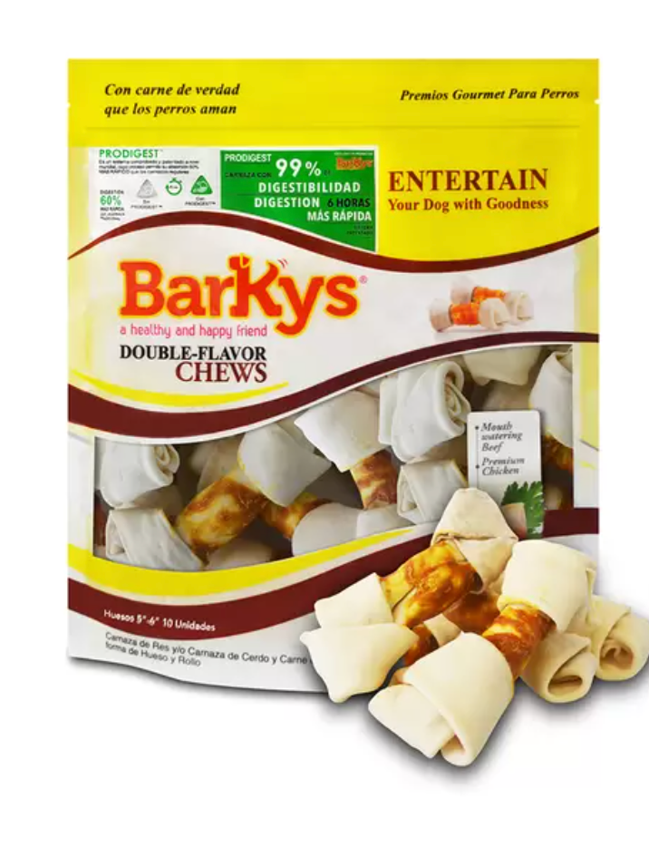 Barkys Hueso de Carnaza de Res y Pollo 10 piezas - KOZ