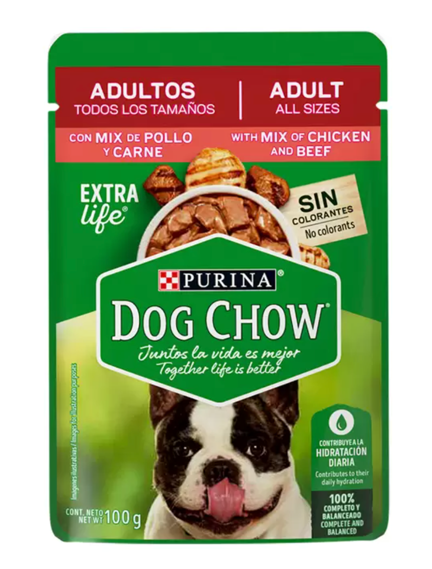 Purina Dog Chow Alimento Húmedo para Perro Adulto Sabor Pollo y Carne 40 piezas - .