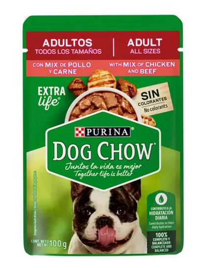 Purina Dog Chow Alimento Húmedo para Perro Adulto Sabor Pollo y Carne 40 piezas - .