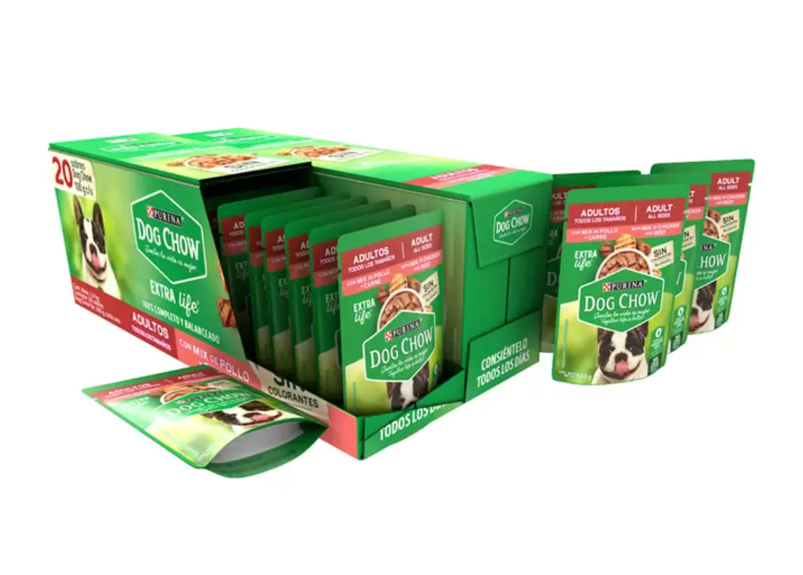 Purina Dog Chow Alimento Húmedo para Perro Adulto Sabor Pollo y Carne 40 piezas - .