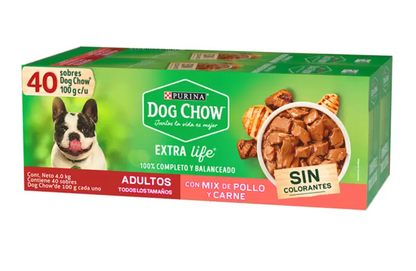 Purina Dog Chow Alimento Húmedo para Perro Adulto Sabor Pollo y Carne 40 piezas - .