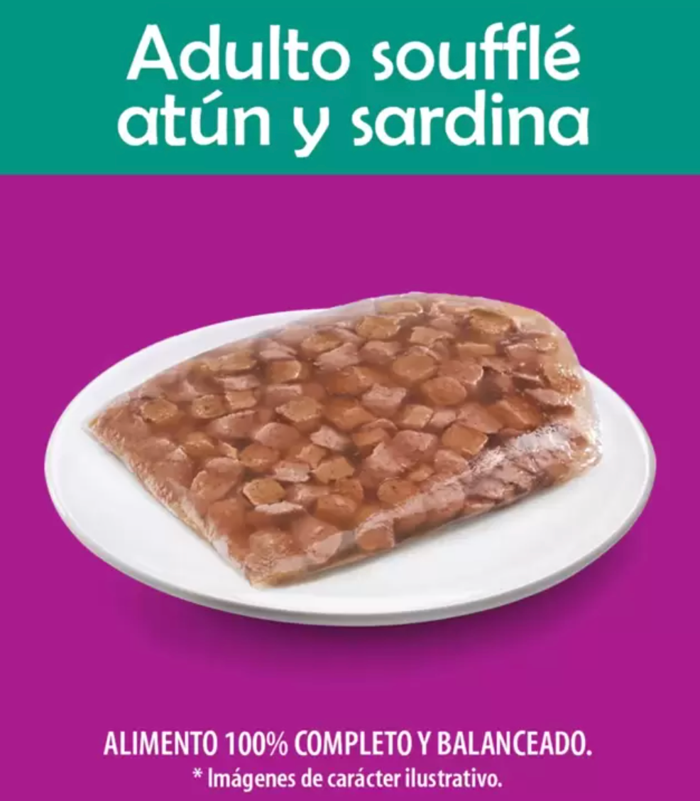 Whiskas Alimento Húmedo para Gato Sabor Atún y Sardina 24 pzas de 85 grs - .