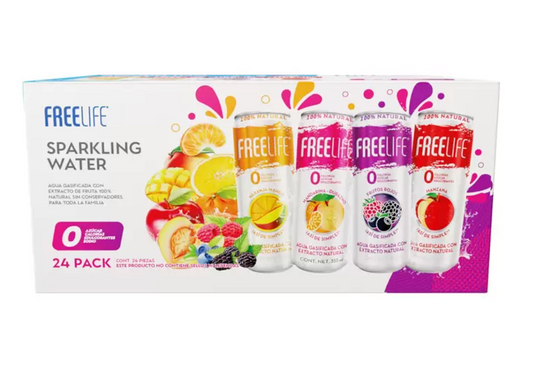 Free Life Agua Gasificada con Extracto Natural 24 pzas de 355 ml - KOZ