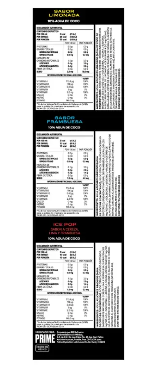 Prime Bebida Hidratante 18 piezas de 500 ml - KOZ