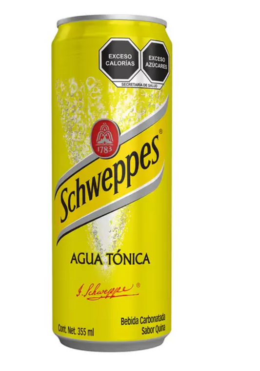 Schweppes Agua Tónica Lata 12 piezas de 355 ml - .